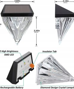 Alternative view of Lampki Diament Solarne Ogrodowe Ciepłe Białe Wodoodporne 4szt