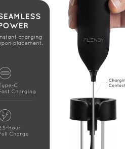 Alternative view of SPIENIACZ DO MLEKA ELEKTRYCZNY ŁADOWALNY USB-C FLENDY CZARNY