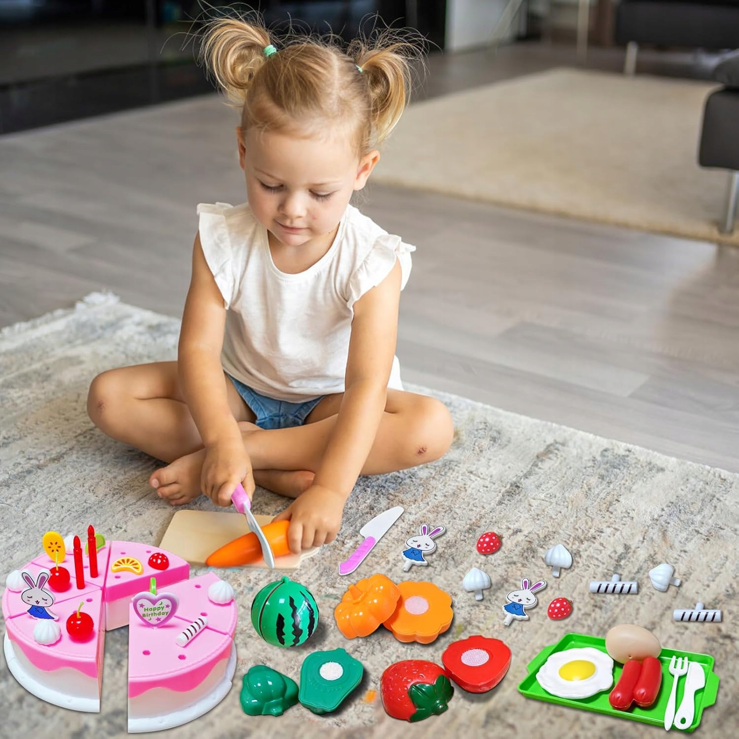 OWOCE WARZYWA TORT DO KROJENIA NA RZEP RZEPY ZABAWKA 68 ELEMENTÓW - obrazek 4