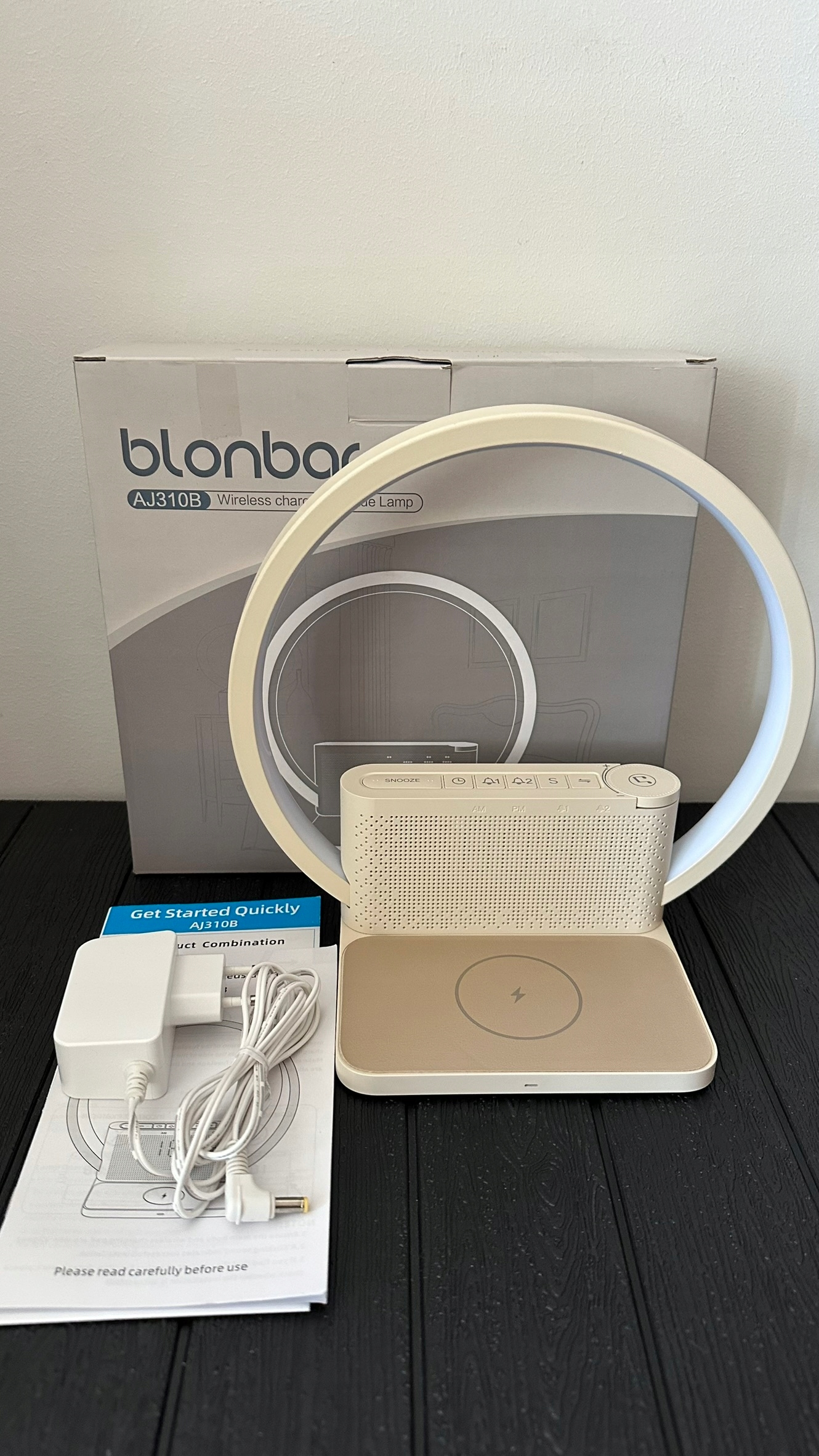 Budzik świetlny LED 4w1 z ładowaniem Qi 10W | Lampa nocna | 10 dźwięków - obrazek 8