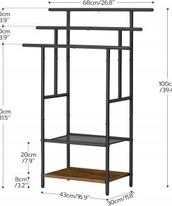 Alternative view of Stojący Wieszak na ręczniki HOOBRO 3 drążki półki