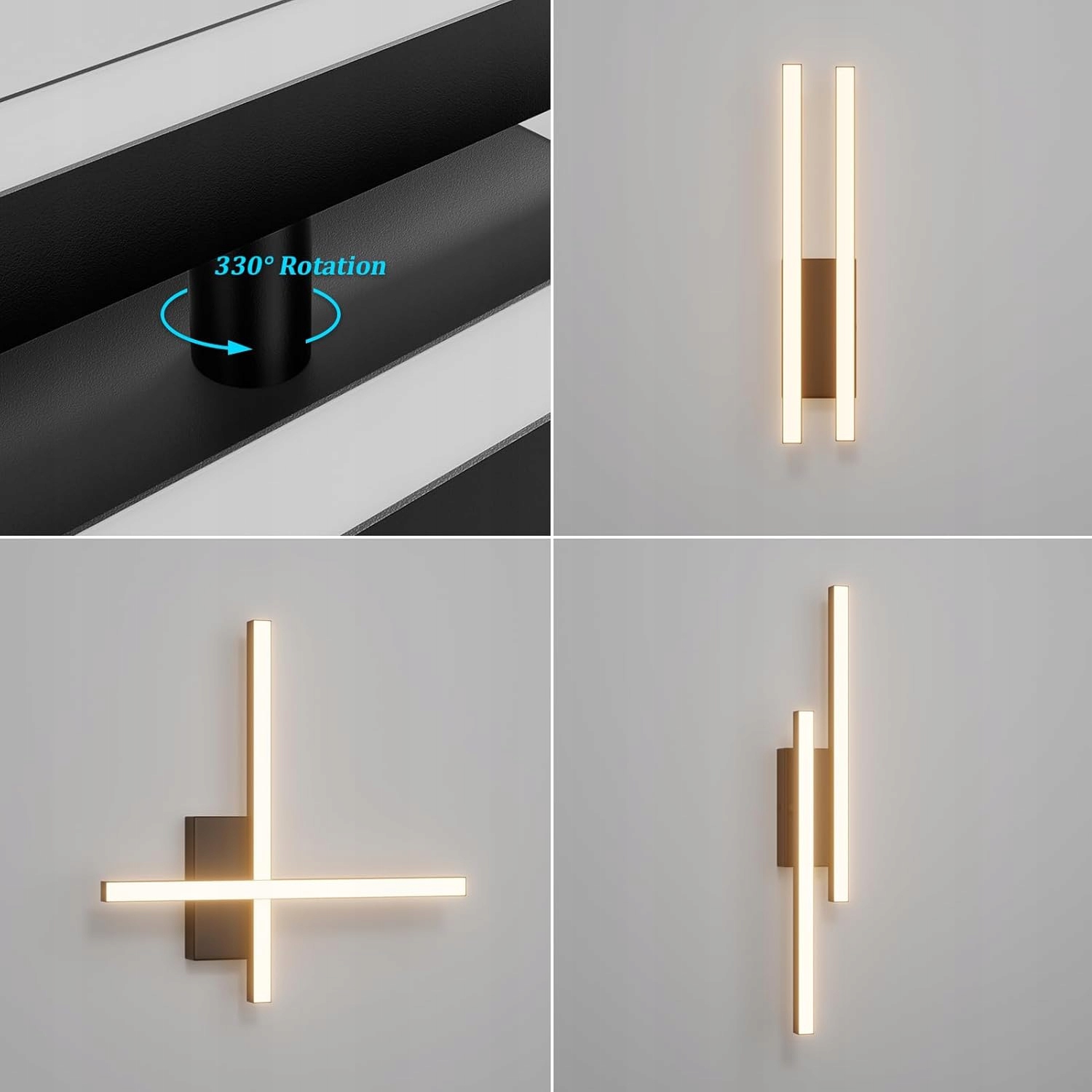 Klighten Lampa LED 16W 1400lm 56cm czarny nowoczesny sufitowy 3000K - obrazek 4