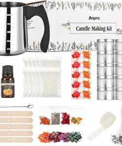 Zestaw do robienia Świec Anpro DIY wosk sojowy olejki kwiaty 41 el.
