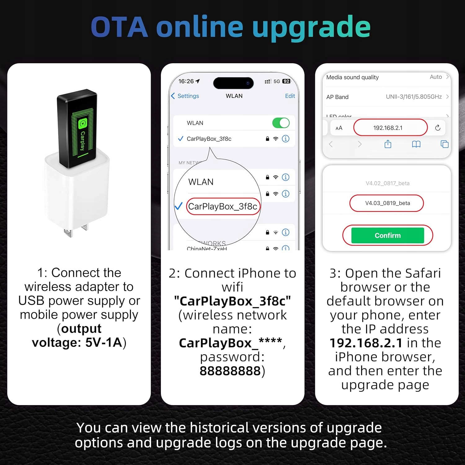 Adapter CarPlay Bezprzewodowy Lyssiefeel CLZ121 USB IPhone Plug&Play - obrazek 2