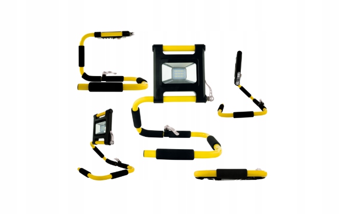Naświetlacz LED akumulatorowy z elastycznym stojakiem 18W żółto-czarny - obrazek 3