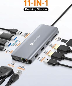 Alternative view of NOVOO 11 in 1 Stacja dokująca, Hub USB C 4K 60Hz RM11 JAK NOWY