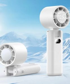Alternative view of WT21 – Przenośny Składany Wentylator Chłodzący z Wskaźnikiem Baterii-Biały