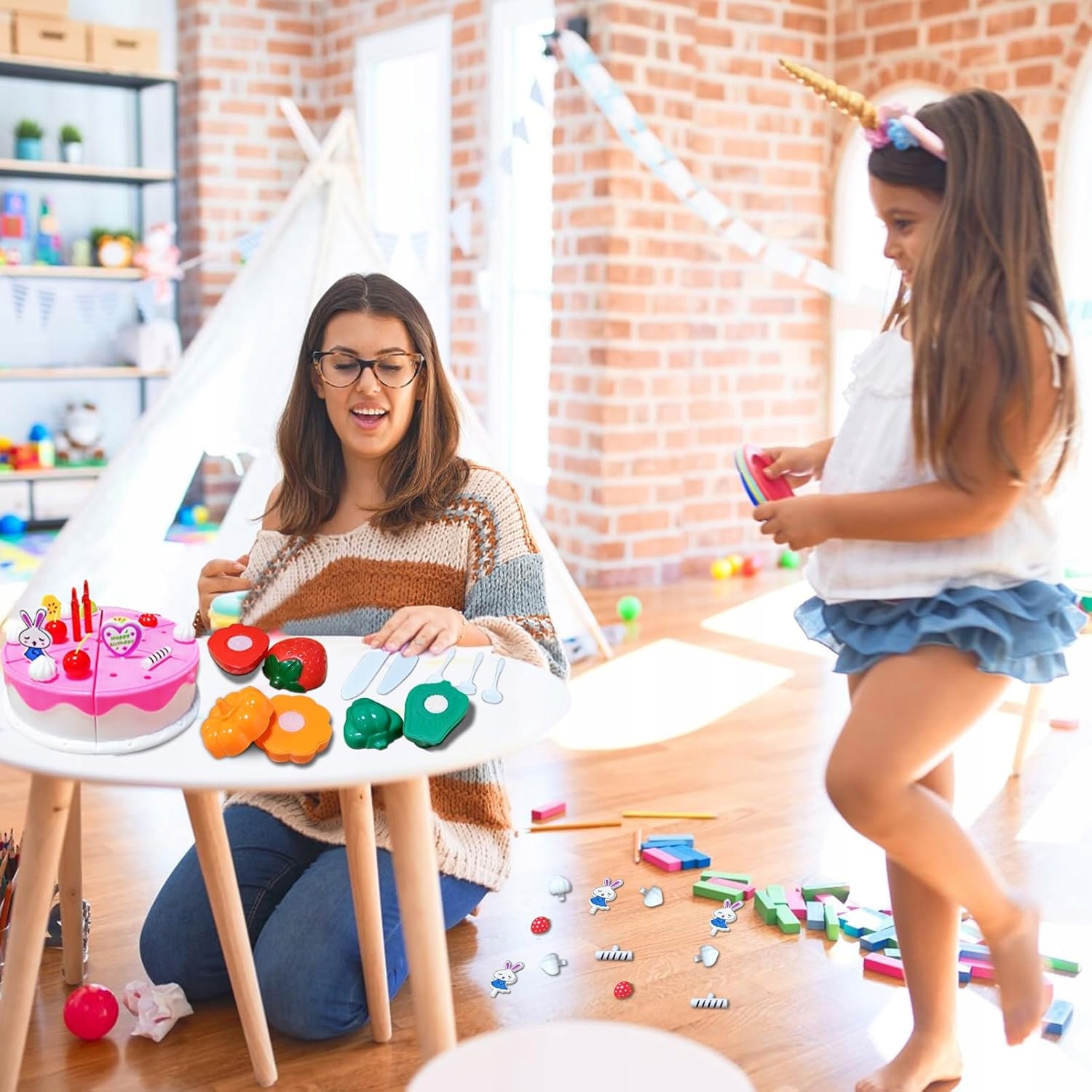 OWOCE WARZYWA TORT DO KROJENIA NA RZEP RZEPY ZABAWKA 68 ELEMENTÓW - obrazek 5