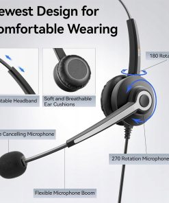 Alternative view of Słuchawki Wantek z mikrofonem do telefonów biurowych A681