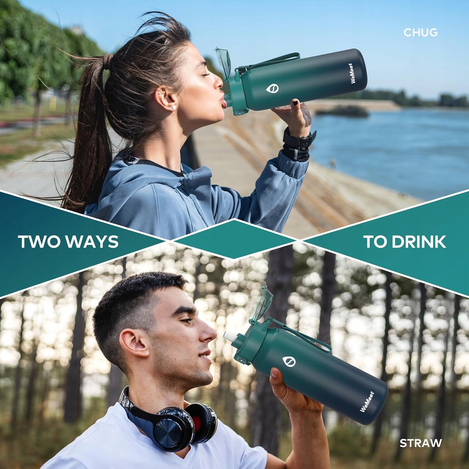 Butelka Termiczna WeMeet Kubek Termiczny ze Słomką Stal Nierdzewna 700ml - obrazek 5