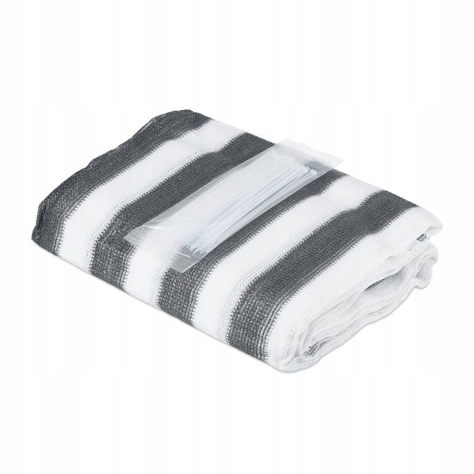 Siatka cieniująca ochronna 2x15 m HDPE biało-szara 85% RELAXDAYS - obrazek 4
