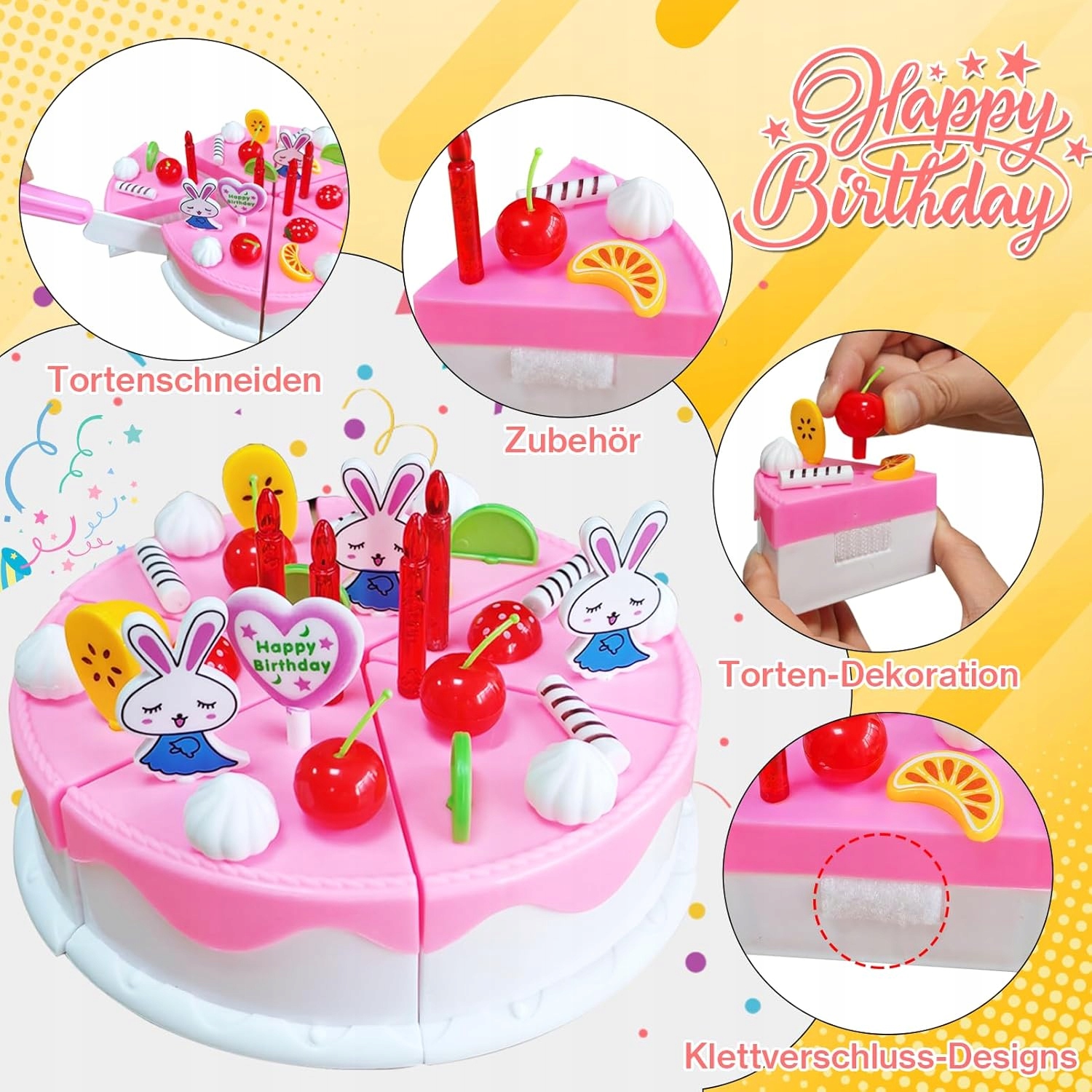 OWOCE WARZYWA TORT DO KROJENIA NA RZEP RZEPY ZABAWKA 68 ELEMENTÓW - obrazek 2