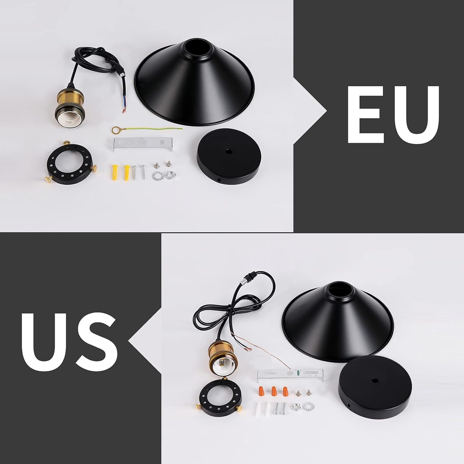 Zestaw 3 lamp wiszących Newrays industrialne czarne żelazo E27 60W - obrazek 4