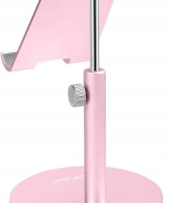 Stojak na tablet telefon AICase regulowany 360° aluminium Różowy