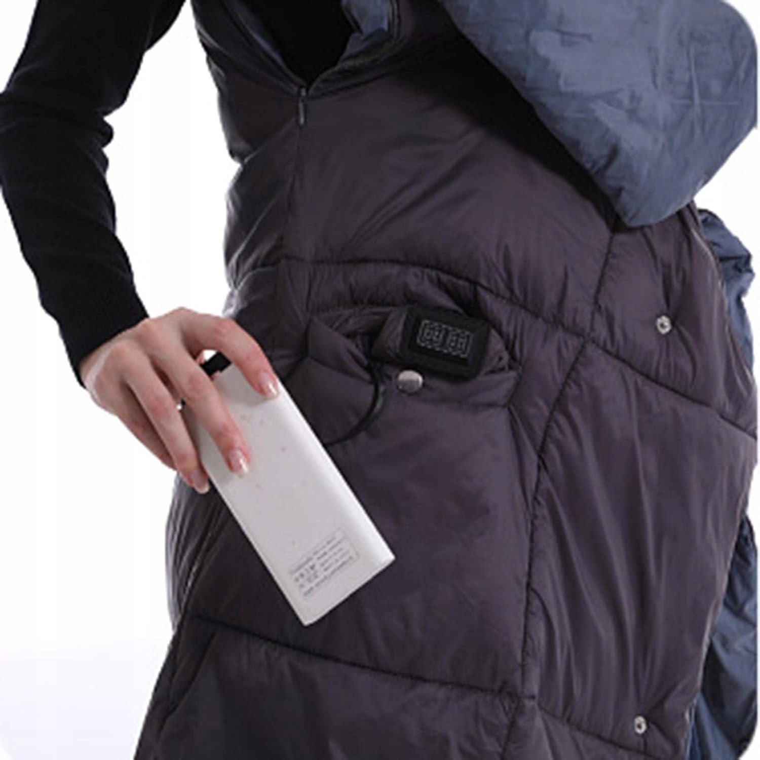 Koc Kamizelka Ogrzewana USB – 3 Poziomy Grzania Miękka, Wiatroszczelna - obrazek 5