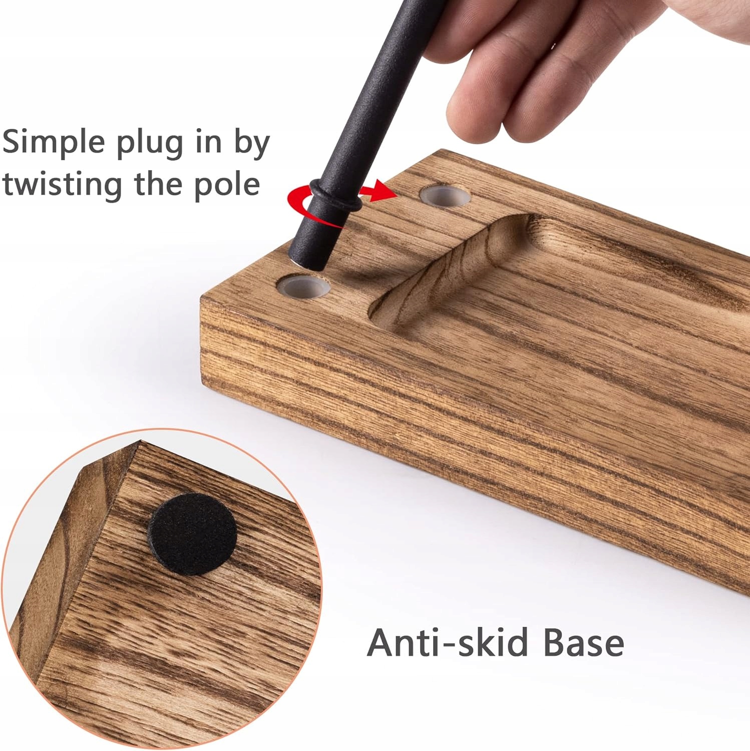 Stojak na biżuterię SRIWATANA, 3 obrotowe pręty, 51 cm - obrazek 2
