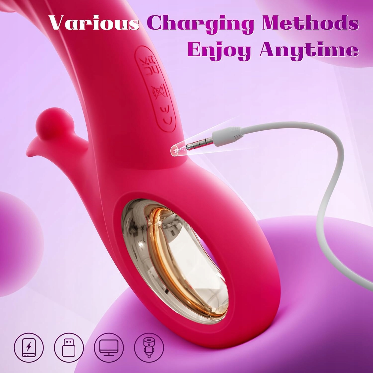 Wibrator Rabbit 4w1 z Grzaniem | Stymulator Łechtaczki i Punktu G - obrazek 6