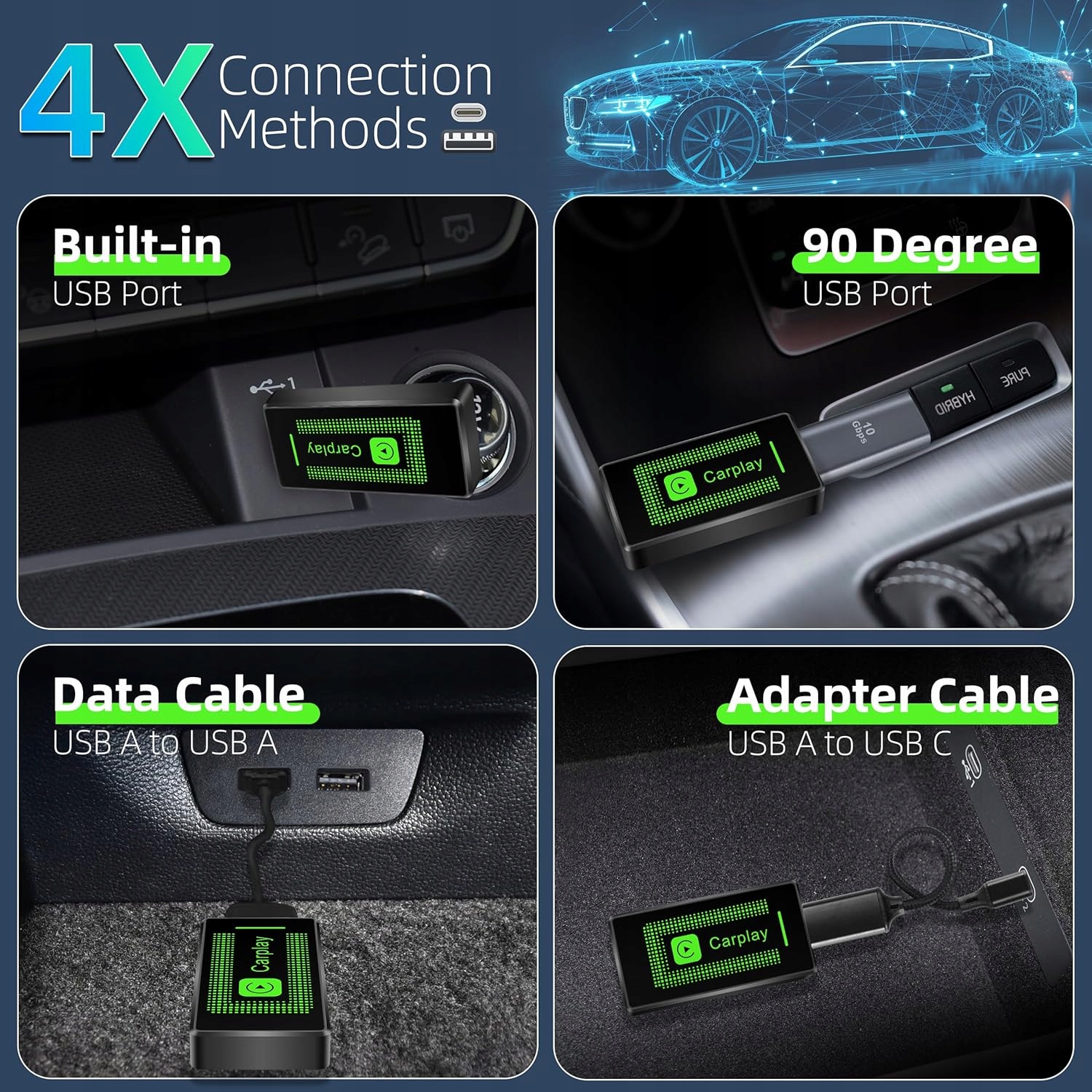 Adapter CarPlay Bezprzewodowy Lyssiefeel CLZ121 USB IPhone Plug&Play - obrazek 7