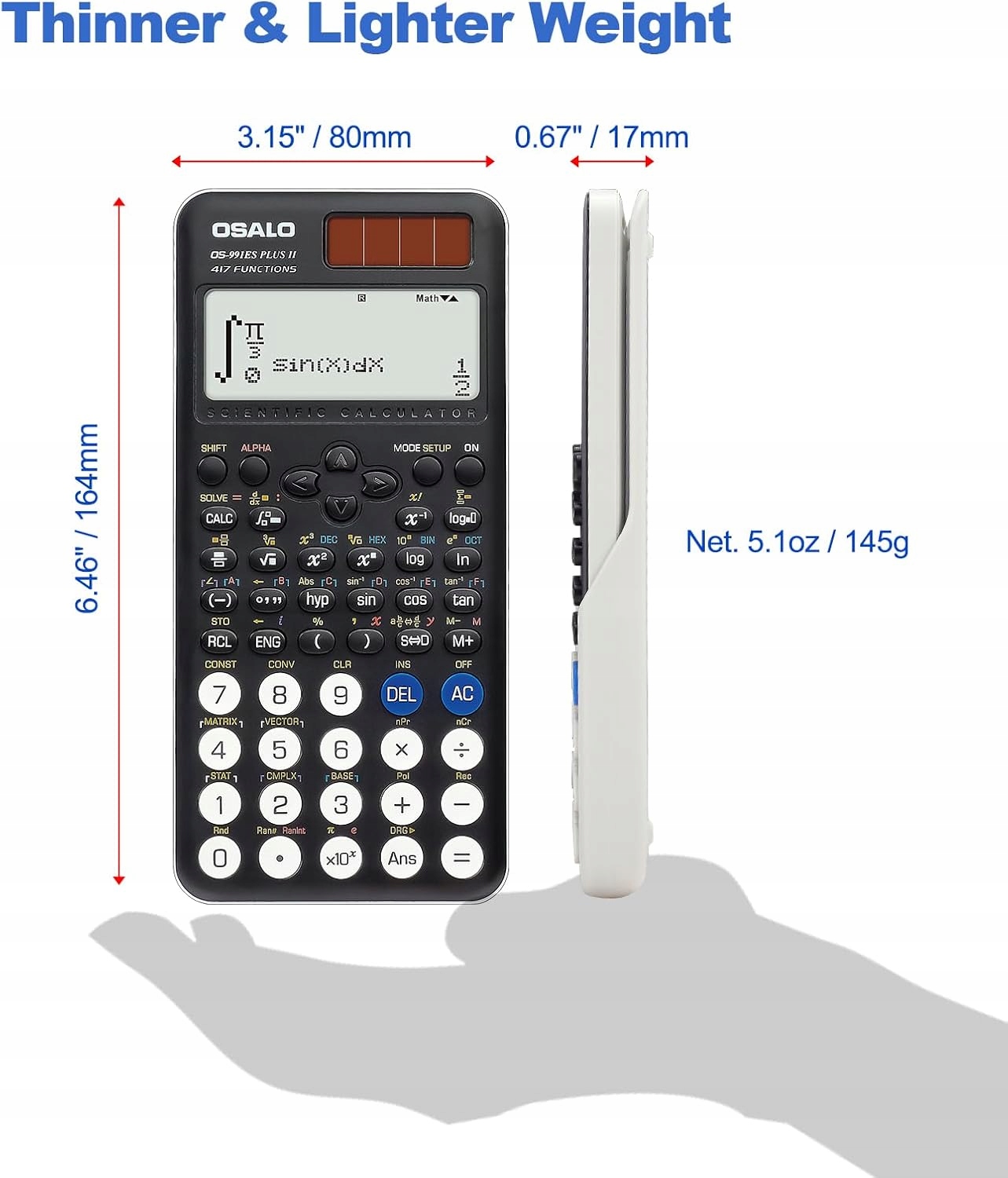 KALKULATOR NAUKOWY MATEMATYCZNY OSALO OS-991ES PLUS II Z ETUI Jak Nowy - obrazek 4
