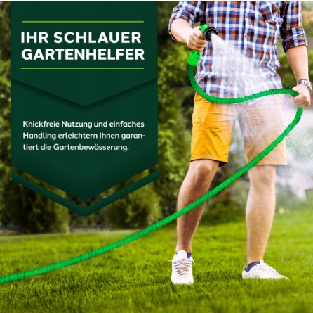 Elastyczny wąż ogrodowy TRESKO 15 m rozciągliwy z pistoletem - obrazek 6