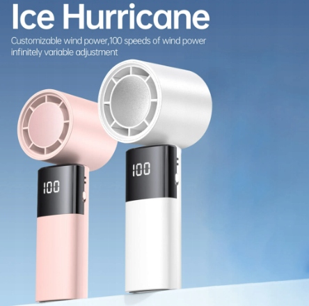 Ręczny Wentylator Turbinowy USB 4000 mAh regulacja 100 biegów biały - obrazek 5