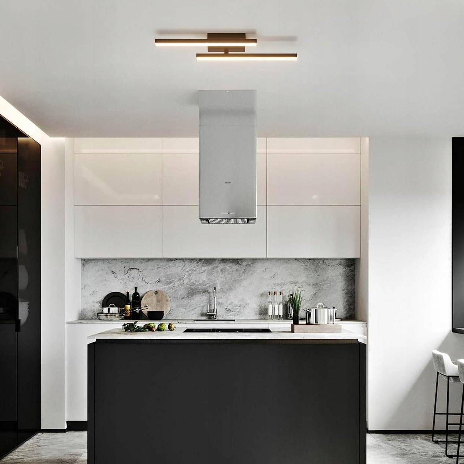 Klighten Lampa LED 16W 1400lm 56cm czarny nowoczesny sufitowy 3000K - obrazek 5