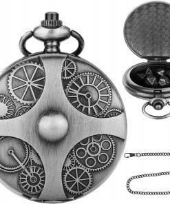 Alternative view of Metalowe Kości RPG Steampunk w Zegarku 7 szt D&D DND