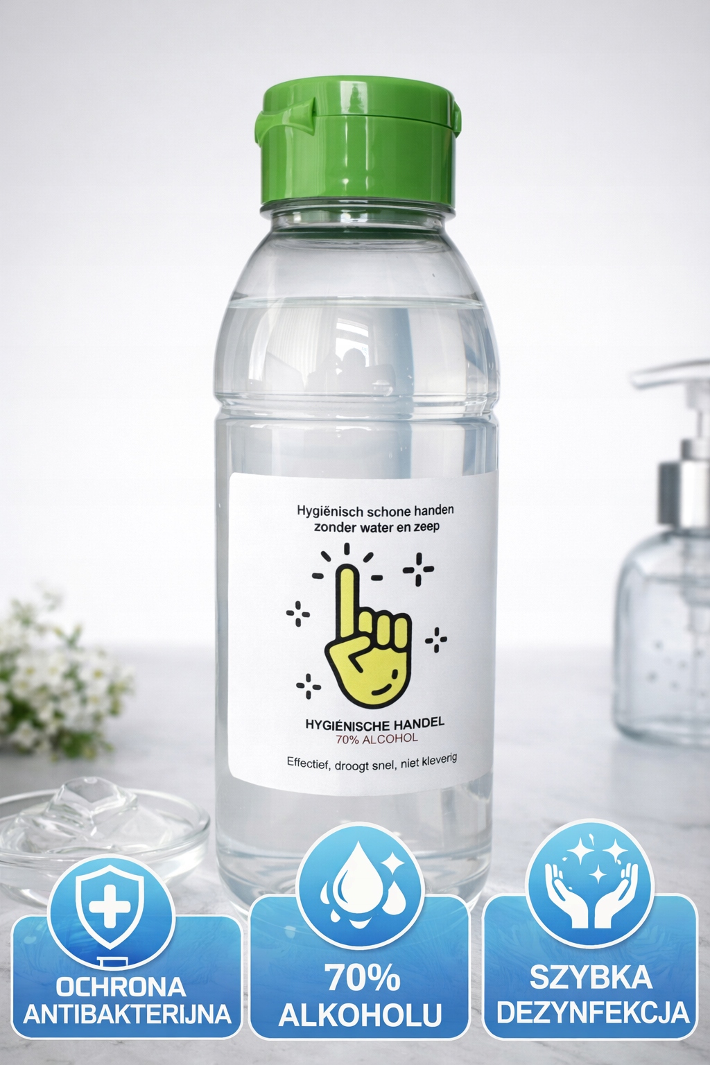 Żel antybakteryjny do rąk 70% alkoholu 500 ml dezynfekujący - obrazek 2