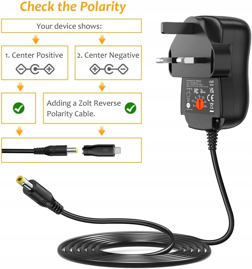Zasilacz uniwersalny Zolt 36 W AC do DC UK - obrazek 3