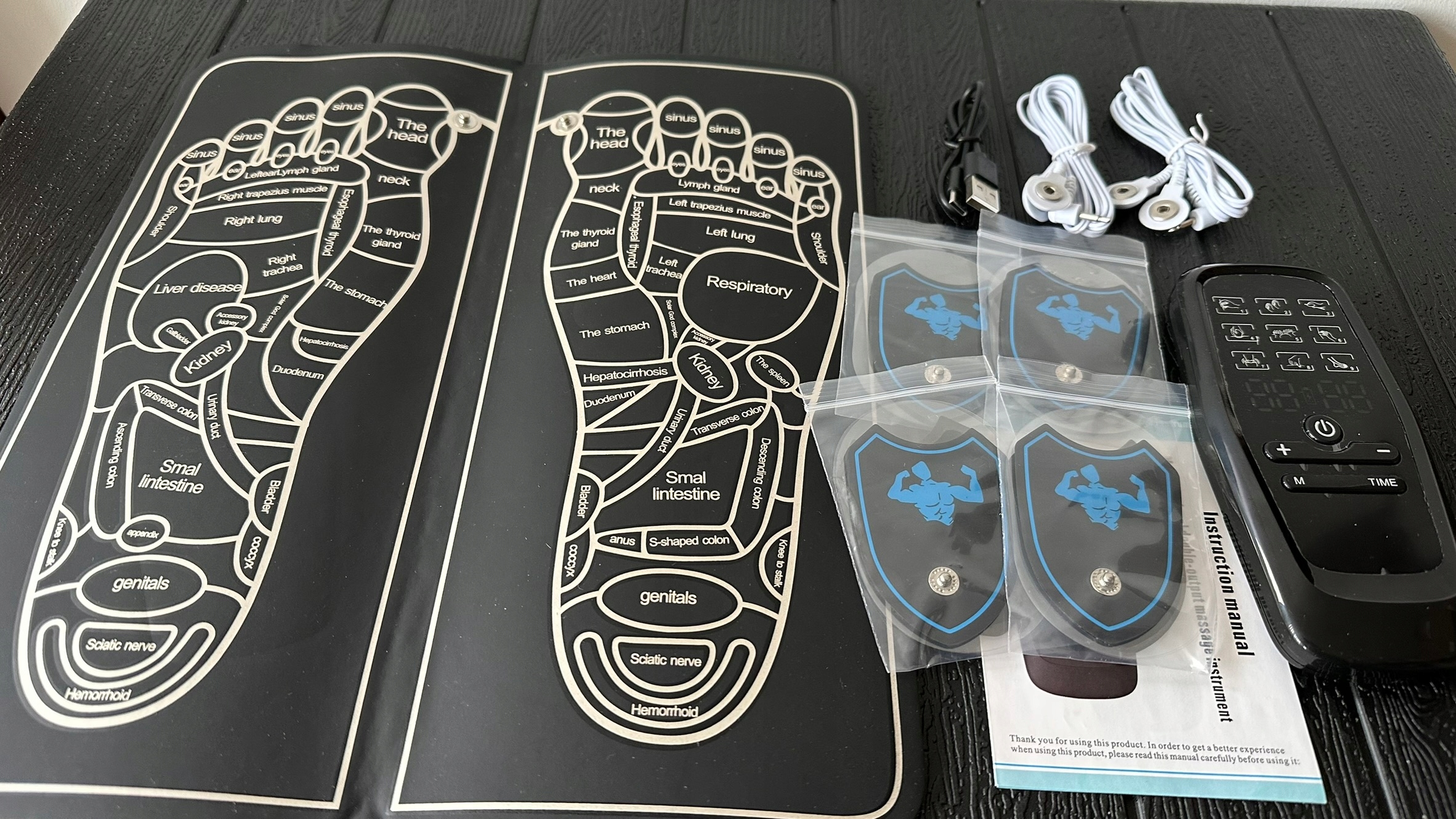 Mata EMS do stóp i łydek USB 9 trybów 30 poziomów pilot - obrazek 4