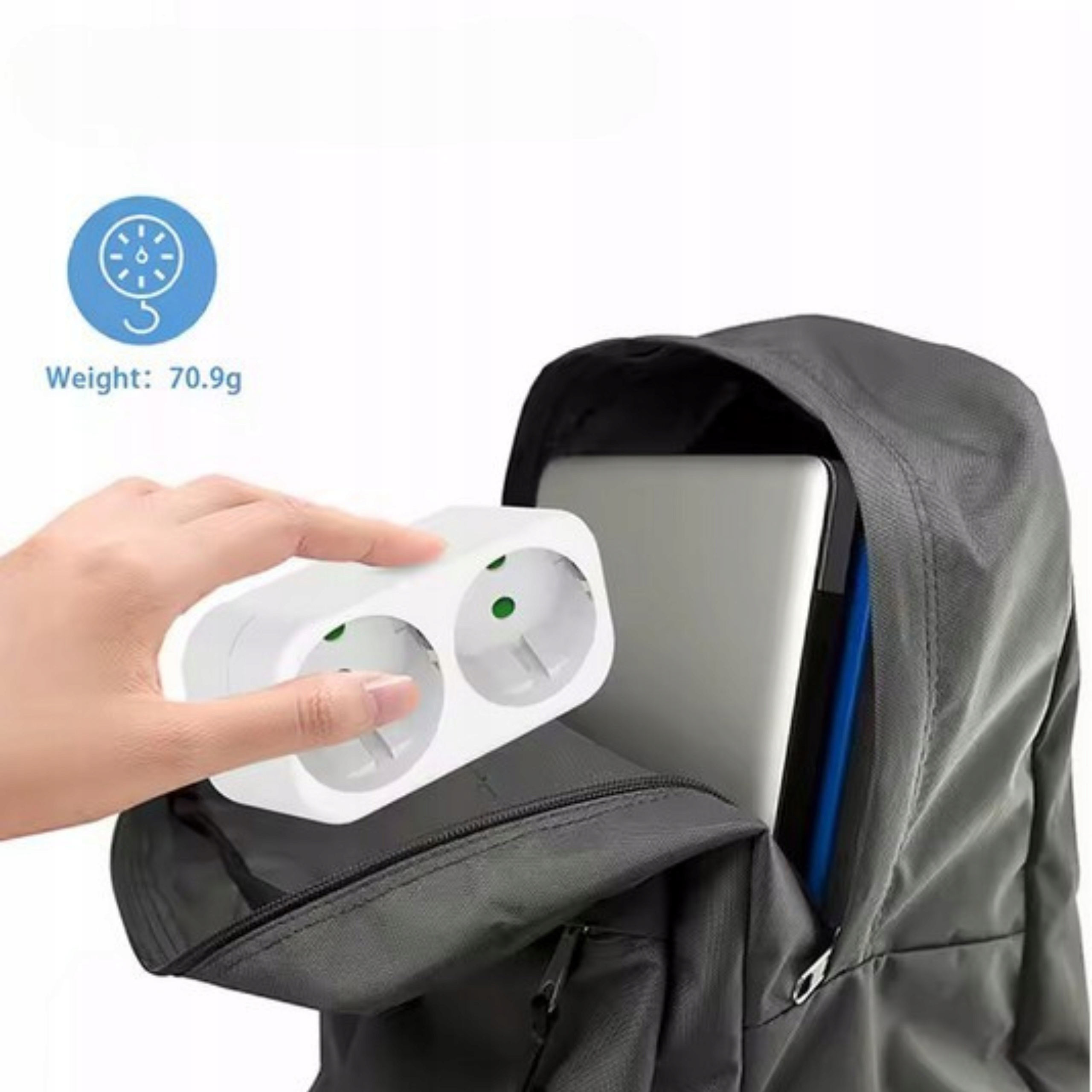 Rozdzielacz Rozgałęźnik złodziejka Adapter 2 gniazdka ZESTAW 3 szt - obrazek 3