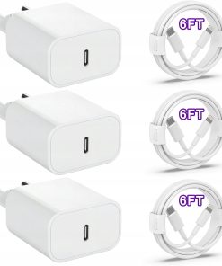 ŁADOWARKA DO TELEFONU 25W USB-C CA-15T-F Z KABLEM USB-C LIGHTNING x3