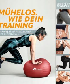 Alternative view of Piłka do fitnessu, jogi, gimnastyki Piłka gimnastyczna 65 cm 300kg Czerwony