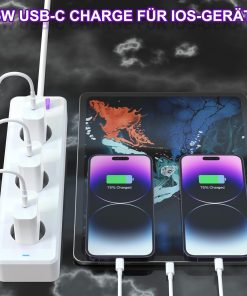 Alternative view of ŁADOWARKA DO TELEFONU 25W USB-C CA-15T-F Z KABLEM USB-C LIGHTNING x3