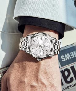 Alternative view of Zegarek Męski OLEVS Luksusowy Stalowy Kwarcowy JAK NOWY