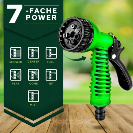 Elastyczny wąż ogrodowy TRESKO 15 m rozciągliwy z pistoletem - obrazek 3