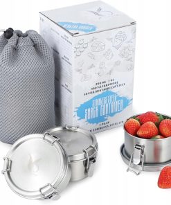 Pojemniki stalowe na żywność 200 ml 3 szt. lunchbox dla dzieci