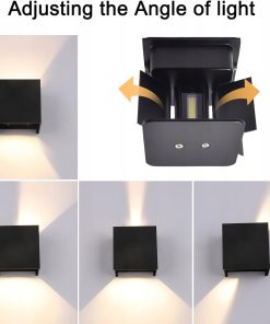 Alternative view of Kinkiet LED ścienny zewnętrzny Lampy IP65 6W 4000K 2 szt. Czarne