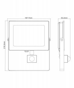 Alternative view of Naświetlacz Halogen LED 50W 6500K z czujnikiem ruchu ECOLIGHT