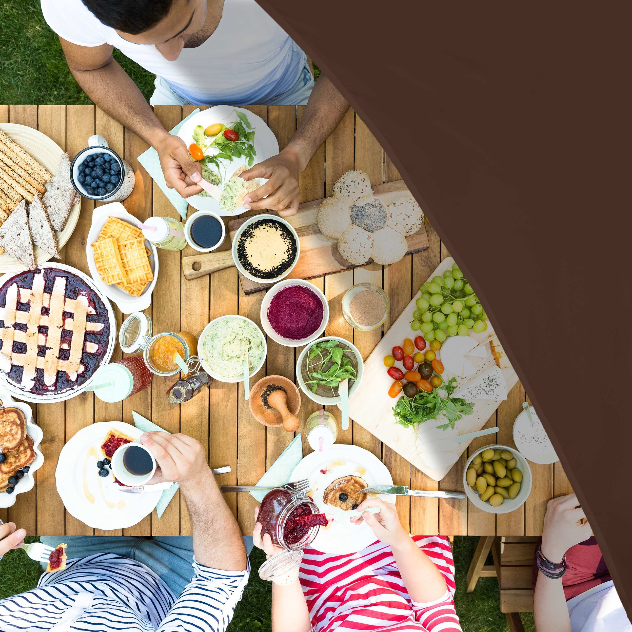 Żagiel ogrodowy trójkątny 6x6x6 m wodoodporny UV50+ brązowy - obrazek 3