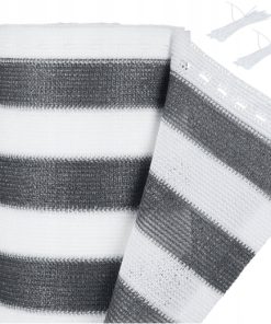 Siatka osłona prywatności balkonowa HDPE 1,2x25 m UV szaro-biała RELAXDAYS