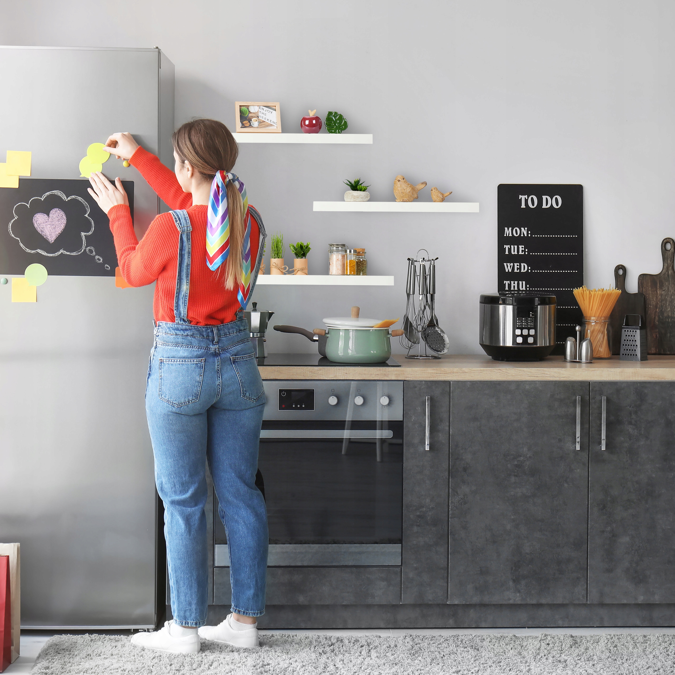 Półka płyta fornirowana Relaxdays 60 x 15 cm biały - obrazek 3