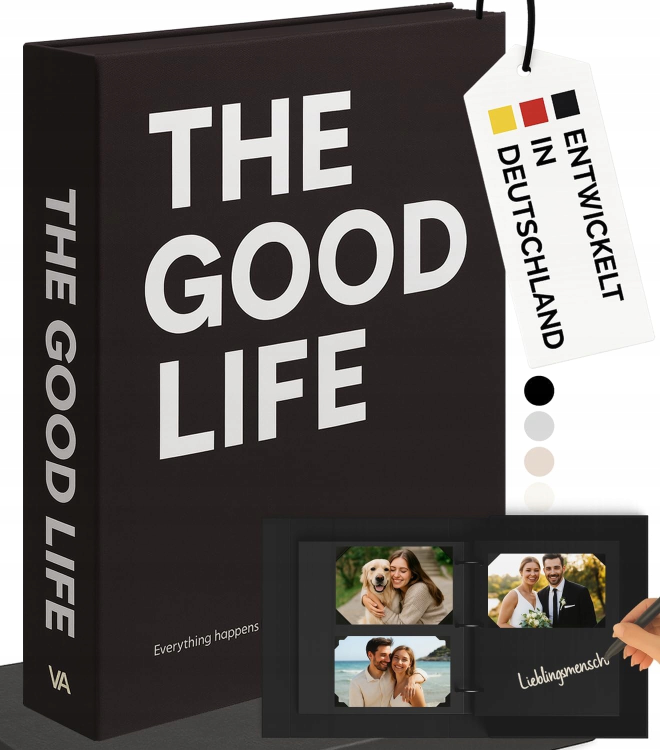 Velara Album Fotograficzny DIY 60 czarnych stron lniana okładka