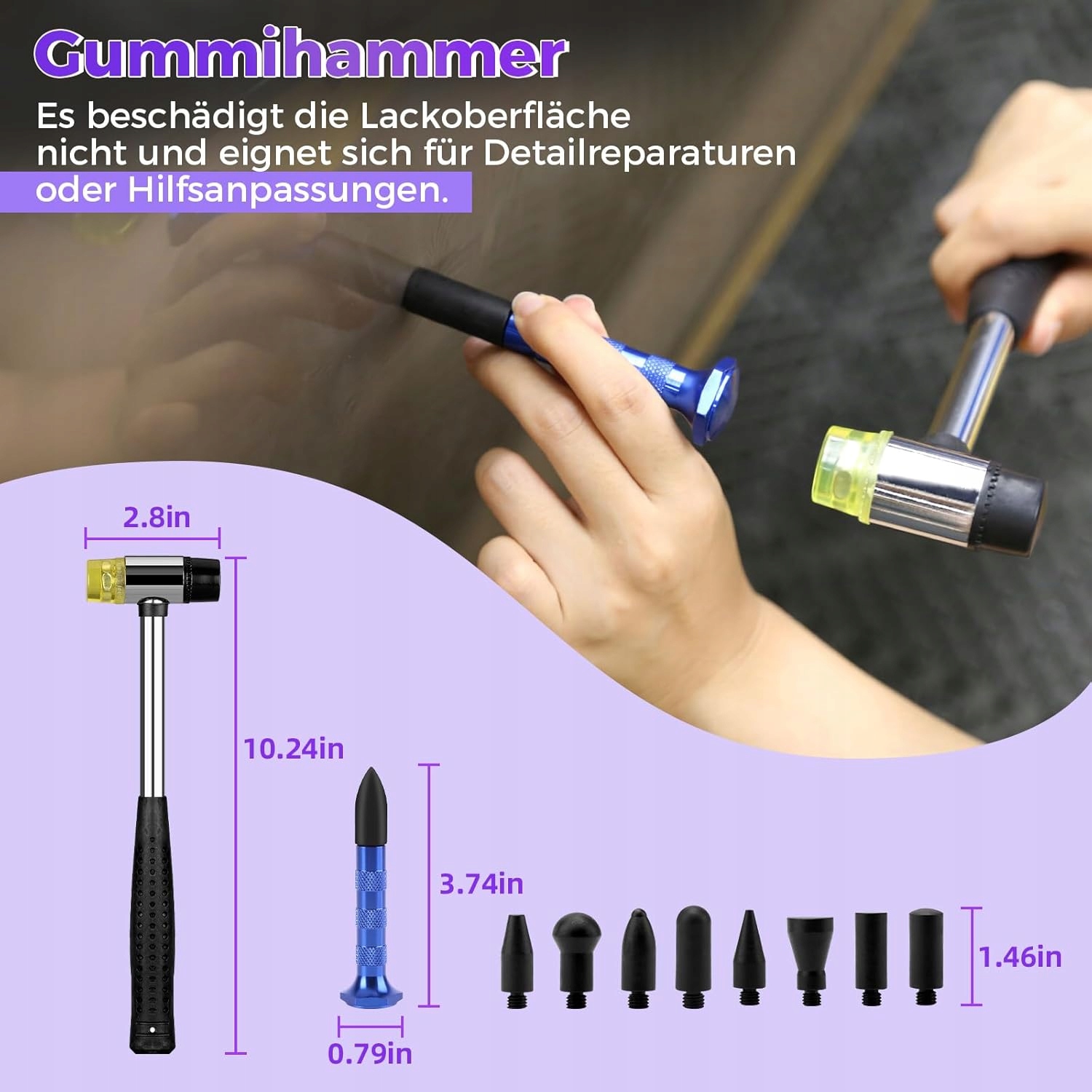 Zestaw do usuwania wgnieceń PDR – młotek bezwładnościowy + klej - obrazek 2