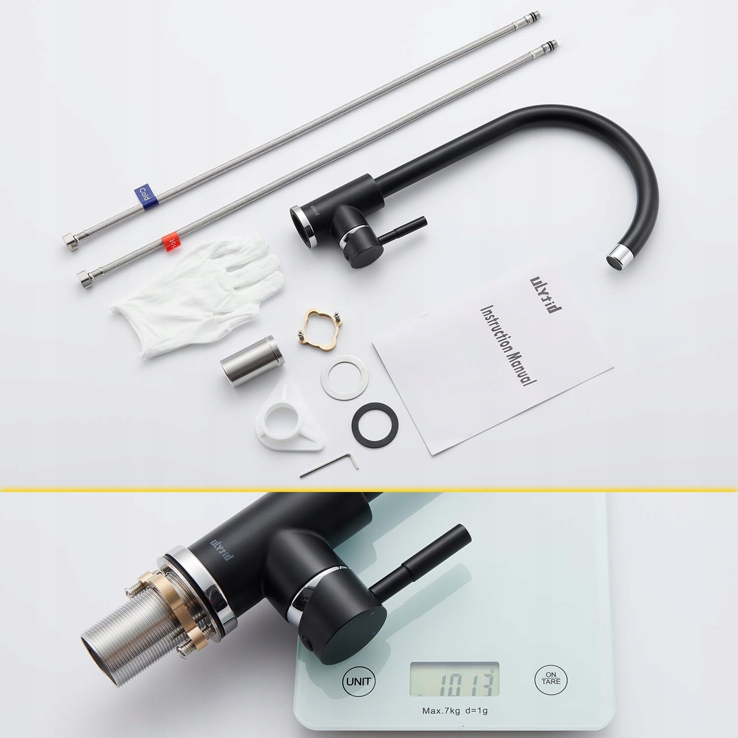 Ulytid Kran Kuchenny, czarna, wysokociśnieniowa bateria kuchenna - obrazek 2