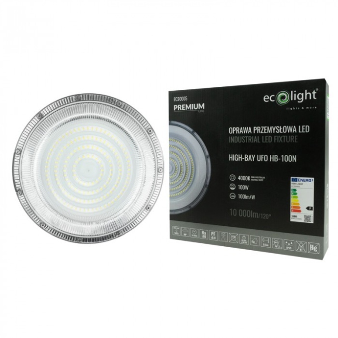 Lampa przemysłowa High Bay LED 100W UFO 4000K 10000lm IP65