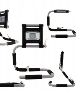 Alternative view of Naświetlacz LED akumulatorowy z elastycznym stojakiem 18W srebrno-czarny