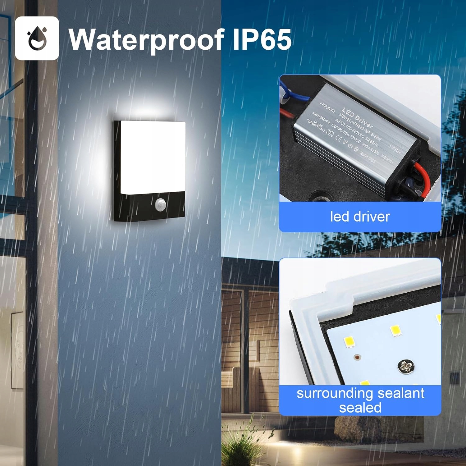 Lightsjoy Lampa zewnętrzna z czujnikiem ruchu IP65 - obrazek 3