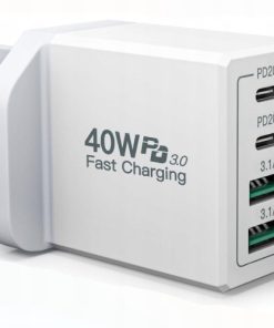 Ładowarka sieciowa RE-PD601 20W PD + USB 3.1A – szybkie ładowanie, 4 porty