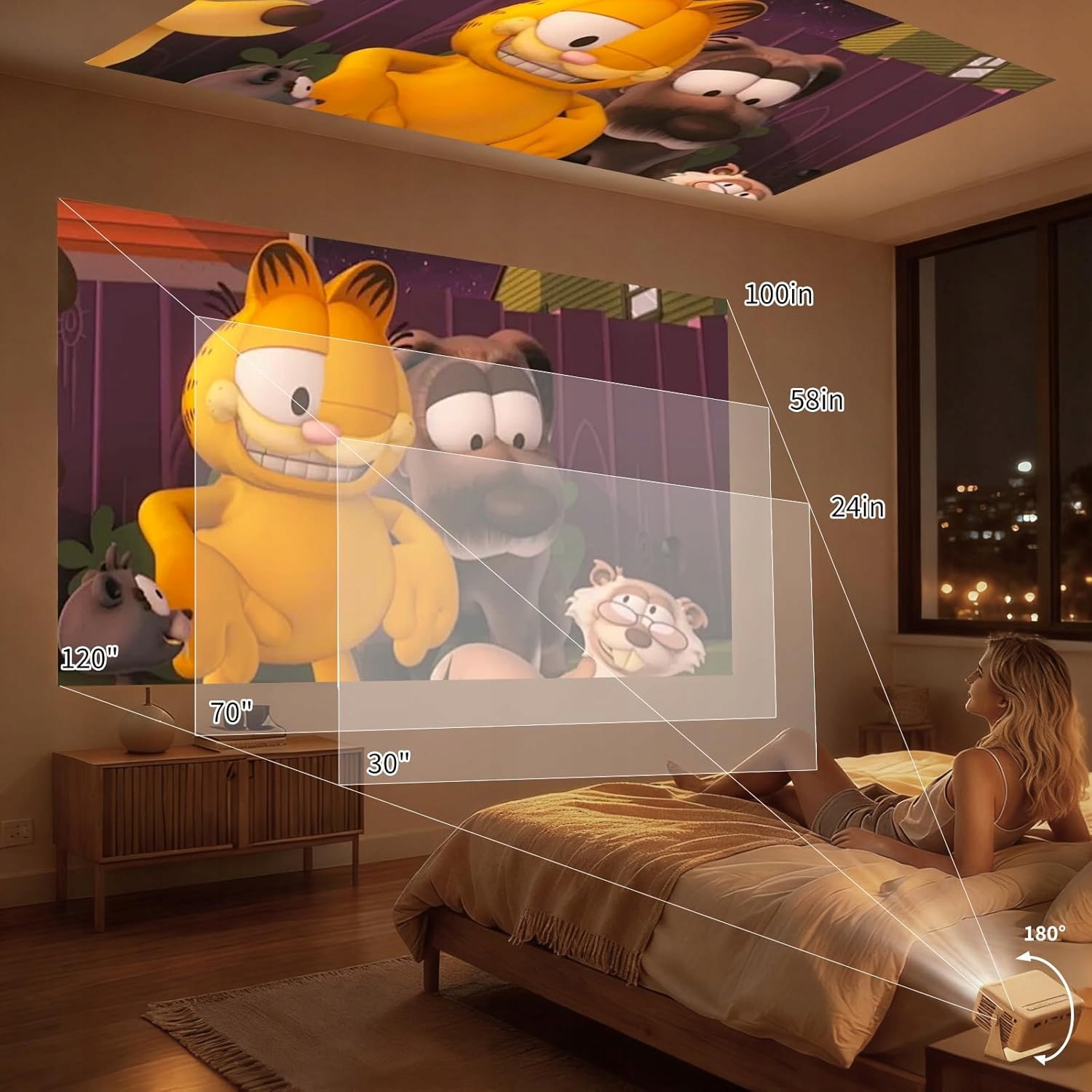 Projektor YOTON Y3 Mini 720P 6500 lm | 200" HDMI USB | iOS Android | PS5 - obrazek 4